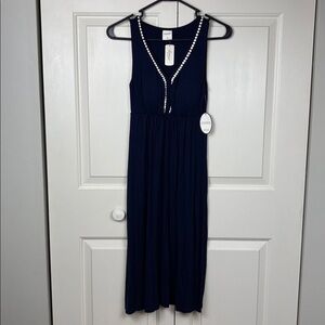 NWT Soma Navy Bra Dress with White Crochet Elements - XS